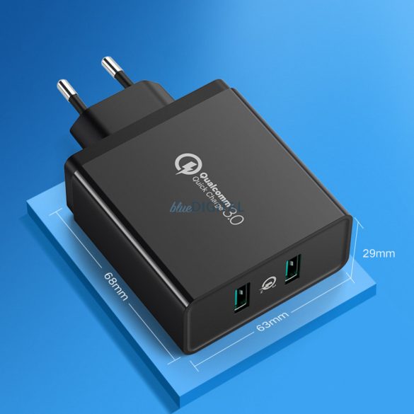 Ugreen töltő 2xUSB-A 36W QC3.0 fekete (CD161)