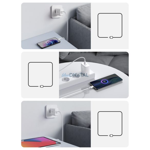 Ugreen töltő 2x USB Type C 40W Power Delivery fehér (10343)