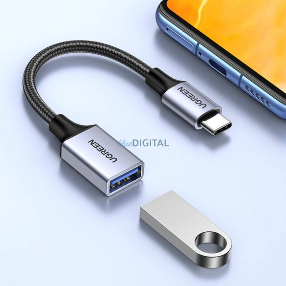 Ugreen OTG adapter kábel USB-C (male) - USB-A (female) 5Gb/s 0.15m fekete (US378)