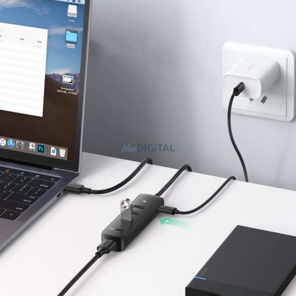 Ugreen HUB USB A típusú elosztó - 4x USB 3.2 Gen 1 fekete (CM416 80657)