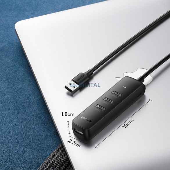 Ugreen HUB USB A típusú elosztó - 4x USB 3.2 Gen 1 fekete (CM416 80657)