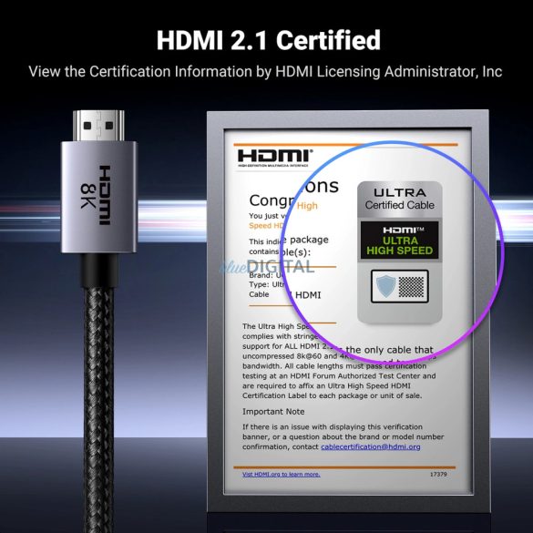 Ugreen HD171 HDMI - HDMI kábel 2.1 8K 1m - szürke