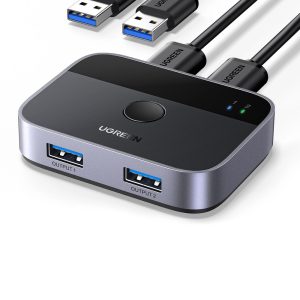 Ugreen CM757 2 az 1-ben USB hub 2x USB-A 3.0 (bemenet) / 2x USB-A (kimenet) - szürke