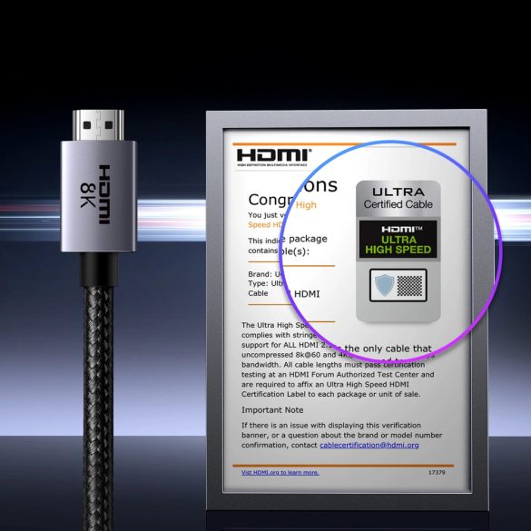 Ugreen HD171 HDMI 2.1 kábel 8K 5m - szürke