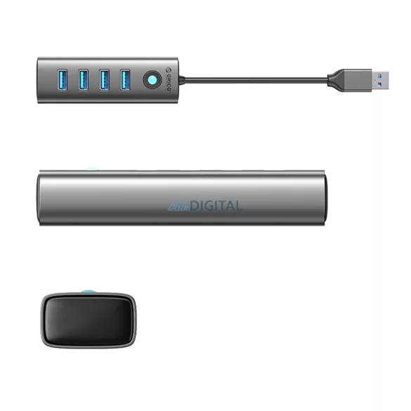 Hub Orico PDD4U-U3 4x USB-A 3.0 - szürke
