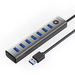 Orico CL7U-U3 hub 7x USB-A 3.0 + USB-C 5V/3A 1m - szürke