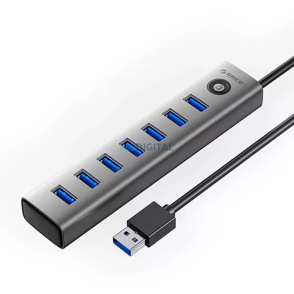 Orico CL7U-U3 hub 7x USB-A 3.0 + USB-C 5V/3A 1m - szürke