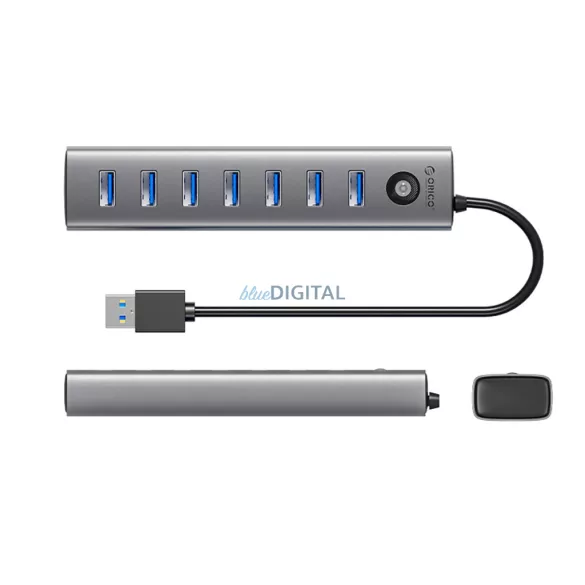Orico CL7U-U3 hub 7x USB-A 3.0 + USB-C 5V/3A 1m - szürke