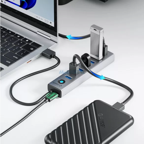 Orico CL7U-U3 hub 7x USB-A 3.0 + USB-C 5V/3A 1m - szürke