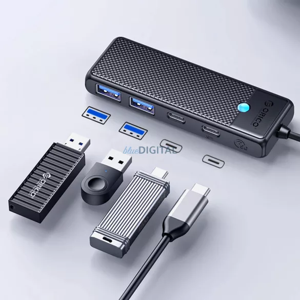 Hub USB-C Orico PAPW2AC-C3 dokkolóállomás 2x USB-A 3.0 + 2x USB-C 3.0 - fekete