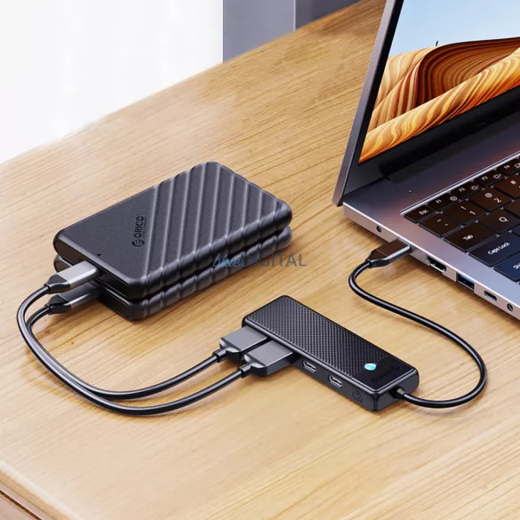 Hub USB-C Orico PAPW2AC-C3 dokkolóállomás 2x USB-A 3.0 + 2x USB-C 3.0 - fekete