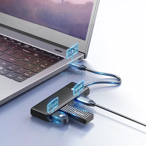 Hub USB-C Orico PAPW2AC-C3 dokkolóállomás 2x USB-A 3.0 + 2x USB-C 3.0 - fekete