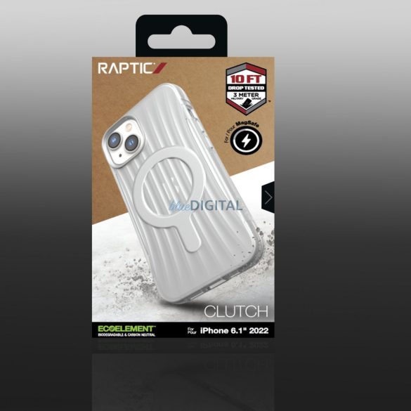 Raptic Clutch tok iPhone 14, MagSafe hátlap átlátszó borítással