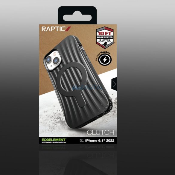 Raptic Clutch tok iPhone 14 MagSafe hátlapi borítással fekete