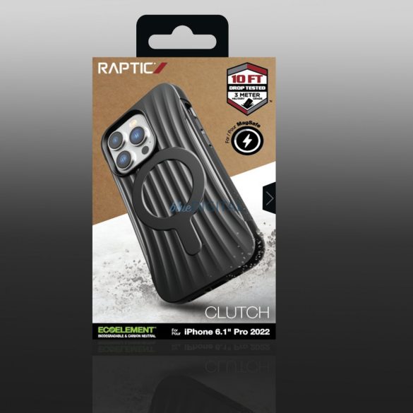 Raptic Clutch tok iPhone 14 Pro MagSafe hátlapi borítással fekete