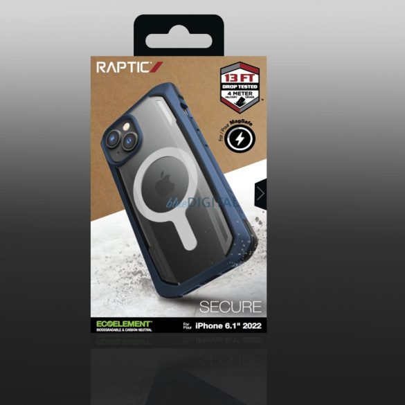 Raptic Secure Case iPhone 14 tok MagSafe páncélozott kék borítással