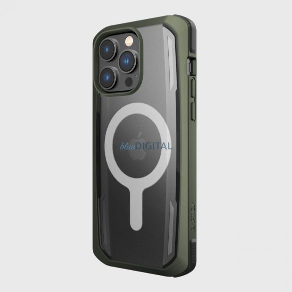 Raptic Secure tok iPhone 14 Pro Max készülékhez MagSafe páncélozott borítással zöld színű