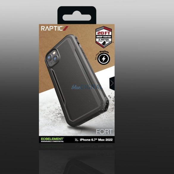 Raptic Fort Case iPhone 14 Plus tok MagSafe páncélozott borítással fekete