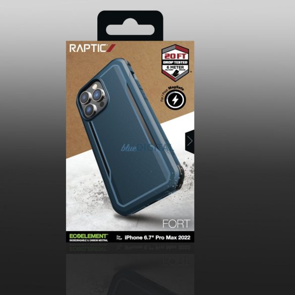 Raptic Fort Case iPhone 14 Pro Max tok MagSafe páncélozott kék borítással