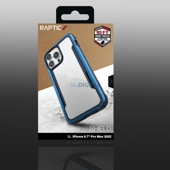Raptic Shield tok iPhone 14 Pro Max páncélozott borítás kék