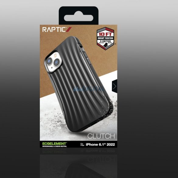 Raptic Clutch tok iPhone 14 hátlapja fekete