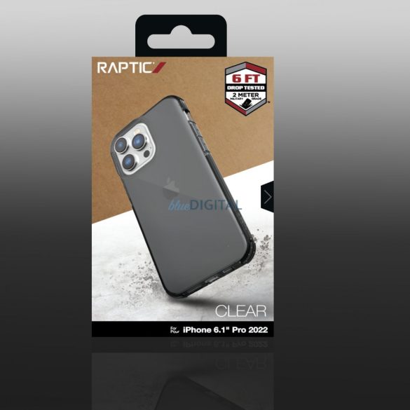 Raptic Clear Case iPhone 14 Pro páncélozott borítás szürke