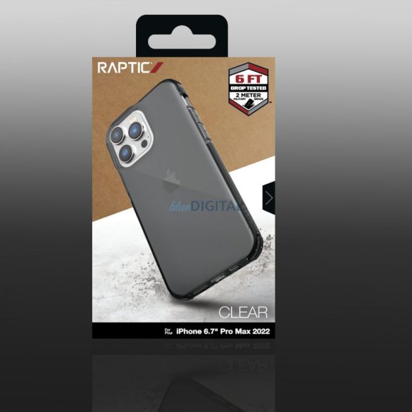 Raptic Clear Case iPhone 14 Pro Max páncélozott tok fekete