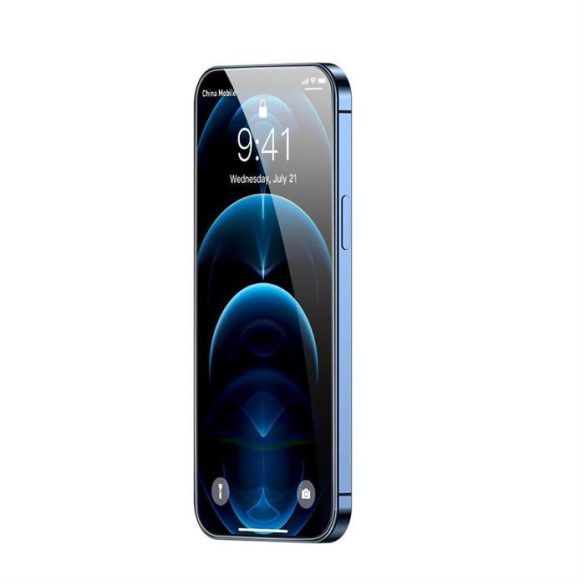 Baseus 2x Teljes képernyő 0,3 mm Anti Spy edzett üveg tempered glass kerettel iPhone 12 Pro / iPhone 12 (SGAPIPH61P-KS01) (tok-barát) üvegfólia