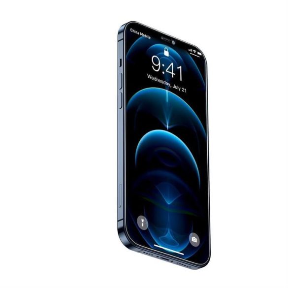 Baseus 2x Teljes képernyő 0,3 mm Anti Spy edzett üveg tempered glass kerettel iPhone 12 Pro / iPhone 12 (SGAPIPH61P-KS01) (tok-barát) üvegfólia