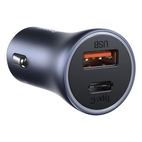 Baseus Arany Kontaktorok Pro gyors autós töltő Type-c USB / USB 40 W Power Delivery 3.0 Quick Charge 4+ SCP FCP AFC szürke (CCJD-0G)