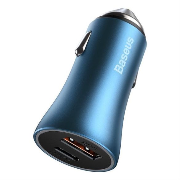 Baseus Arany Kontaktorok Pro gyors autós töltő Type-c USB / USB 40 W Power Delivery 3.0 Quick Charge 4+ SCP FCP AFC kék (CCJD-03)