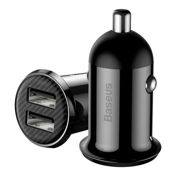 Baseus Grain Pro autós töltő 2 USB 4,8 fekete (CCALLP-01)