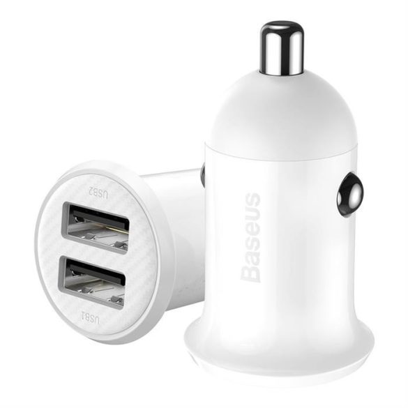 Baseus Grain Pro autós töltő 2 USB 4,8 fehér (CCALLP-02)