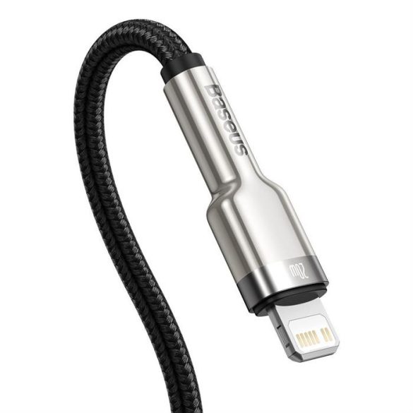 Baseus Cafule sorozat Metal adat Type-c USB - Lightning kábel Power Delivery 20 W 1 m fekete (CATLJK-A01)