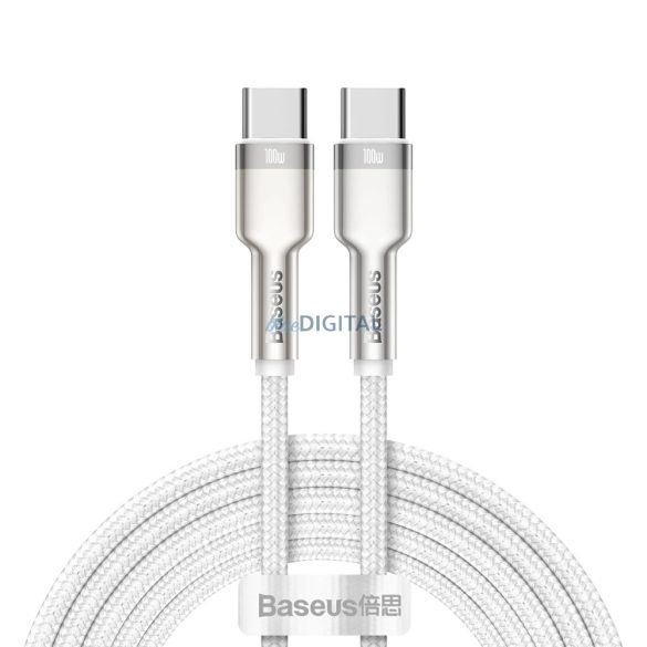 Baseus Cafule Series Metal Type-C - Type-C kábel PD QC SCP 100W 5A 1 m - fehér