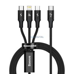   Baseus Rapid Series Type-C - Type-C / Lightning / micro USB kábel 20W PD 1.5m - fekete