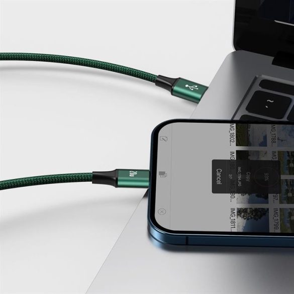 Baseus Rapid 3in1 USB Type-c - USB Type-c / Lightning / micro USB-kábel 20 W 1,5 m zöld (CAMLT-SC06)