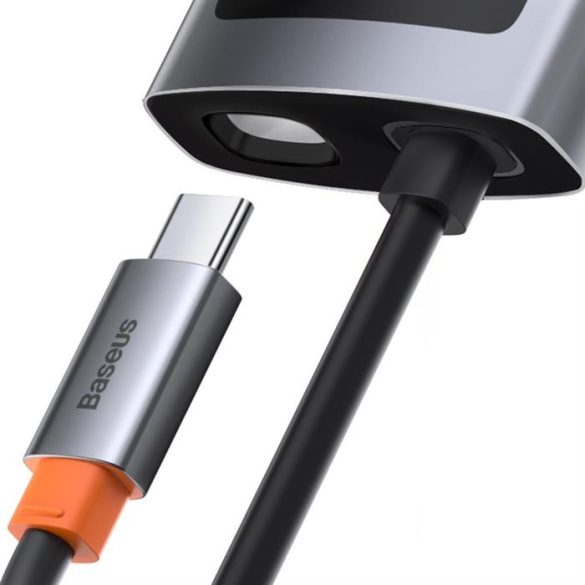 Baseus Fém Csillog 4in1 multifunkciós HUB USB-C - Type-c USB teljesítményleadás 100 W / HDMI 4K 30 Hz / 1x USB 3.2 Gen 1 / 1x USB 2.0 (CAHUB-CY0G)