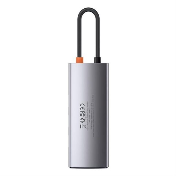 Baseus Fém Csillog 6in1 multifunkciós HUB USB-C - Type-c USB teljesítményleadás 100 W / HDMI 4K 30 Hz / 3x USB 3.2 Gen 1 / RJ45 1 Gbps (CAHUB-CW0G)