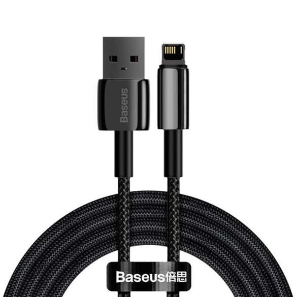 Baseus Tungsten USB - Lightning kábel 2,4 A 2 m fekete (CALWJ-A01)