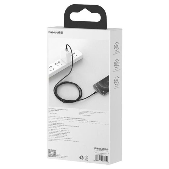 Baseus Tungsten USB - Lightning kábel 2,4 A 2 m fekete (CALWJ-A01)