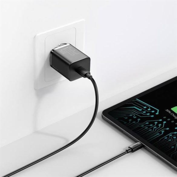 Baseus Super Si 1C gyors hálózati töltő USB-C 30 W Power Delivery Quick Charge fekete (CCSUP-J01)