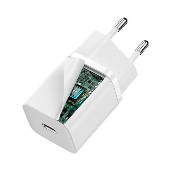 Baseus Super Si 1C gyors hálózati töltő USB-C 30 W Power Delivery Quick Charge fehér (CCSUP-J02)