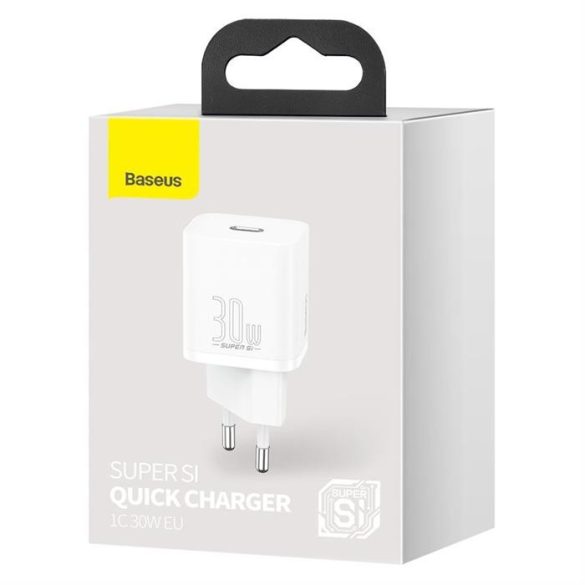 Baseus Super Si 1C gyors hálózati töltő USB-C 30 W Power Delivery Quick Charge fehér (CCSUP-J02)