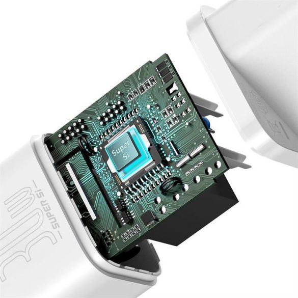 Baseus Super Si 1C gyors hálózati töltő USB-C 30 W Power Delivery Quick Charge fehér (CCSUP-J02)