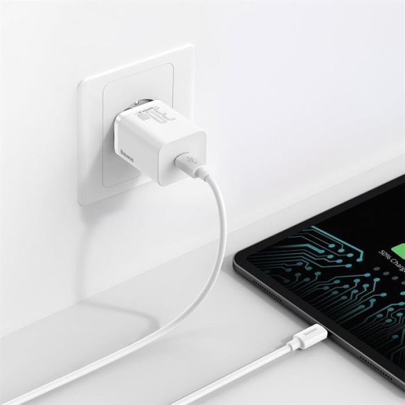 Baseus Super Si 1C gyors hálózati töltő USB-C 30 W Power Delivery Quick Charge fehér (CCSUP-J02)