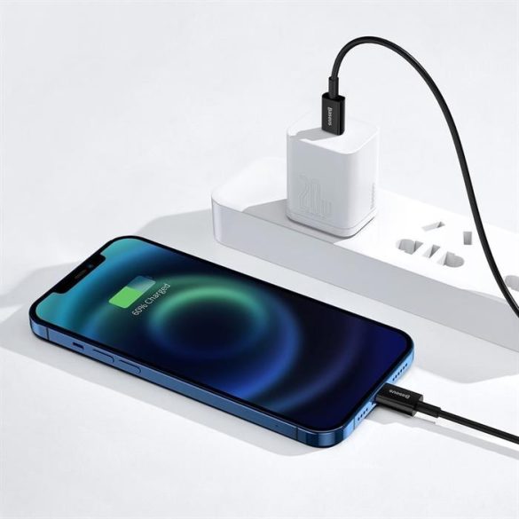 Baseus Superior USB Type-c - Lightning gyors töltés adatkábel Power Delivery 20 W 1 m fekete (CATLYS-A01)