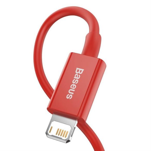 Baseus Superior USB - Lightninggyors töltés adatkábel 2,4 A 1 m piros (CALYS-A09)