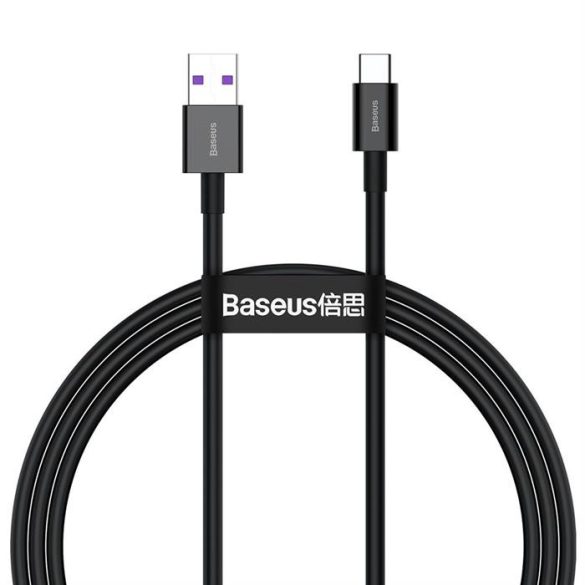 Baseus Superior USB - USB Type-c gyors töltés adatkábel 66 W (11 V / 6 A) Huawei túltöltés SCP 1 m fekete (CATYS-01)