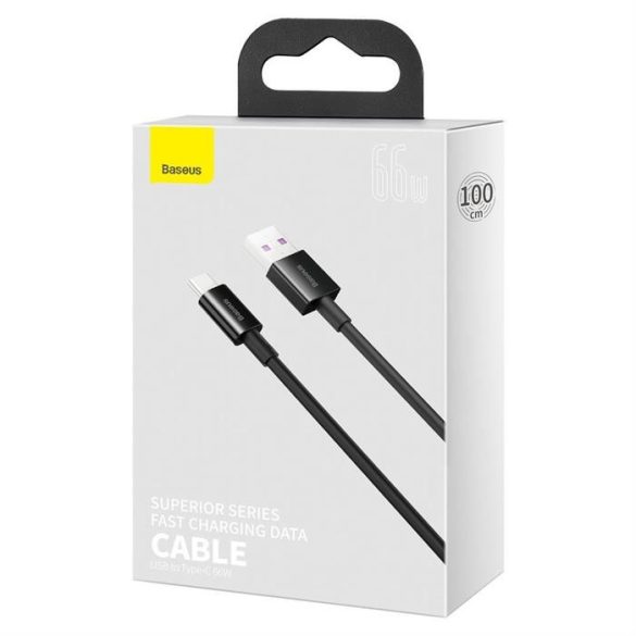 Baseus Superior USB - USB Type-c gyors töltés adatkábel 66 W (11 V / 6 A) Huawei túltöltés SCP 1 m fekete (CATYS-01)